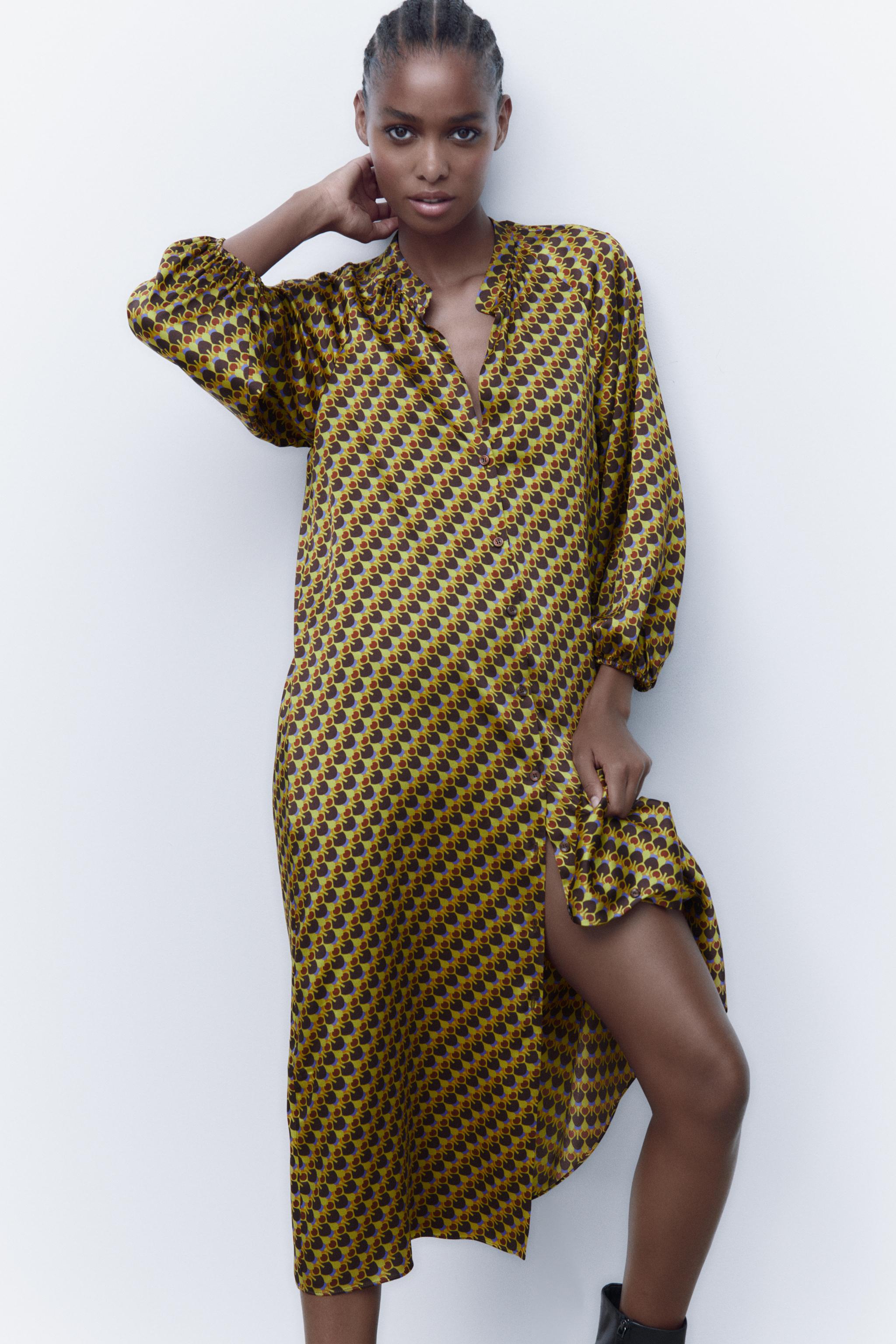 Robe fluide imprimée zara top